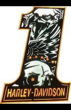 Harley Davidson 12 Inch Die-cut #1  Logo Eagle Aluminum Motorcycle Sign UV Print picture