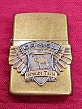 Vintage Zippo Lighter Camel Antique Brass 1996 Wrap Around Wing picture