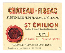 Chateau Figeac Wine Label 1976 France French picture