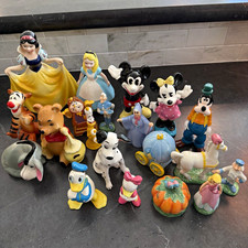 Vintage Disney Ceramic Figurines Lot of 20 Mickey Minnie Pooh Cinderella Japan picture