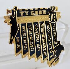 MLB TY COBB CAREER RECORDS DETROIT TIGERS VINTAGE BASEBALL PIN-FREE SHIPPING picture