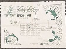 Vtg Mid-Century Forty Fathom Seafood House Baltimore MD Paper Souvenir Placemat picture