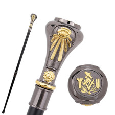 Masonic Walking Stick Master Mason Square & Compass Freemason Walking Cane 36.5