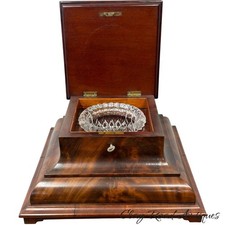 Antique classical empire mahogany sugar tobacco box mixing cabinet 1840 picture