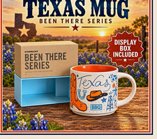 Starbucks Texas Been There Series Mug w/ Display Box, White Blue Orange picture
