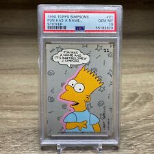 1990 TOPPS THE SIMPSONS STICKERS BART FUN HAS A NAME #21 PSA 10 picture