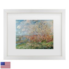 Trademark Fine Art Spring 1880 By Claude Monet, White Matte, Distressed White picture