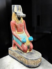 Rare Ancient Egyptian Antique God Anubis Unique Statue Pharaonic Egyptian BC picture