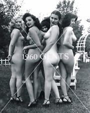 1940s NUDE 8X10 PHOTO OF BUSTY NIPPLES BRUNETTE -UBR16 picture