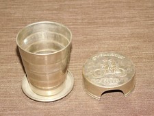 OLD ANTIQUE VINTAGE BICYCLE USA PATD 1897 COLLAPSIBLE 2 SEATER CYCLIST'S CUP picture