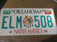 Oklahoma Native America Expired License Plate Embossed Free US Shipping picture