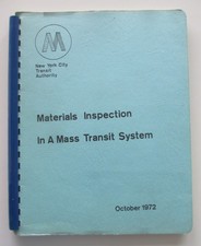 Vintage 1972 New York City Subway Booklet Materials Inspection Mass Transit NYC picture