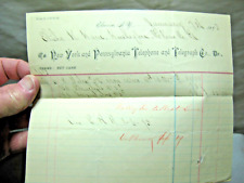 January 17, 1893 New York & Pennsylvania Telephone & Telegraph Co. Receipt picture
