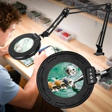 HITTI 30X & 12X Ultra Long Magnifying Glass with Light and Clamp Black 12X 30X picture
