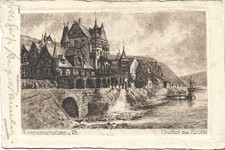 alte Ak Ansichtskarte aus 1930 ASSMANNSHAUSEN GASTHOF ZUR KRONE picture