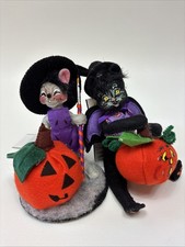 Annalee Halloween Lot Mouse Witch & Black Cat Pumpkin Figurines 2016 2020 NWT picture