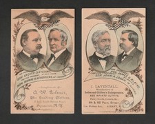 Original 1884 President Grover Cleveland vs James Blaine election trade cards picture