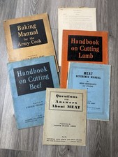 Vtg 1940’s WWII Era Military Culinary Manuals Livestock Meat Board Lamb Baking picture