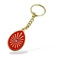 Brahma Kumaris - Shiv Baba Red Minakari Key Chain Ring – Divine Blessings picture