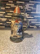 Mettlach Stein 2382 Thirsty Knight. German, Signed H Schlitt 0.5L picture