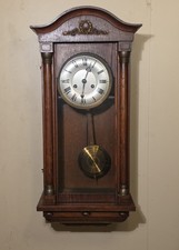PH & S Vintage Antique German Wall Clock,  Early 20th Century picture
