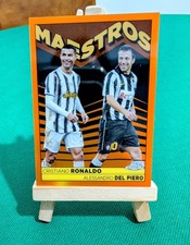 Topps Chrome Juventus 2023 Maestros Ronaldo Del Piero Card Numbered 17/25 Orange picture