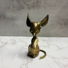 Vintage Style MCM Brass Mouse Figurine 5.5