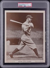PSA 1 GRADED Lou Gehrig 1918-1957 M114 Baseball Magazine Player Posters Batting picture
