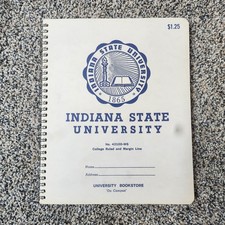 Vtg Indiana State College Rule With Margins Notebook picture