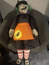Lillian Vernon Vintage Witch Halloween Seasonal Life size Plush Decor picture