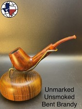Unmarked Unsmoked Bent Brandy Tobacco Pipe picture