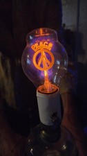 Vintage Rare Working Electrolux Peace Sign Neon Argon Light Bulb Tested Works picture