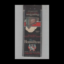 Matchbook Cover The Hamilton Hotel Laredo TX picture