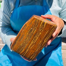 9.21LB Large Natural Tiger Eye Quartz Crystal Polished Healing Sample 5637 picture