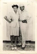 May 5th 1943 WW2 Arcade Studio Photo Young African American soldier & Sweetheart picture