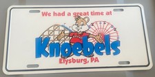 VINTAGE KNOEBELS AMUSEMENT RESORT ELYSBURG, PA. SOUVENIR LICENSE PLATE picture
