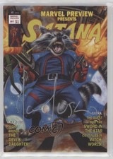 2016 Marvel Masterpieces What If Series 7/10 Joe Jusko Rocket Raccoon Auto i1f picture