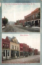 Valley City North Dakota Main St 5th Ave c1912 Barnes County Vintage Postcard picture