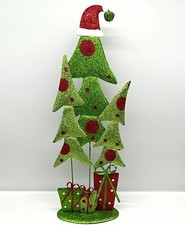 Whimsical Metal & Glitter Christmas Trees & Presents Decor 20.5”  Pier 1 ?  picture