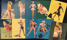Set of 10 vintage pin-up prints - Elvgren & others 5