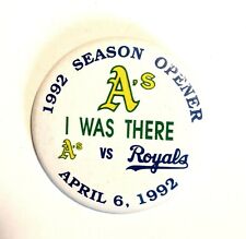 1992 Season Opener * Oakland A's vs Royals * MLB * Pin 2 1/8