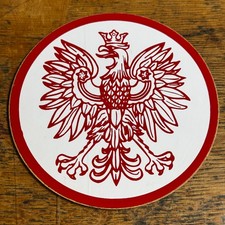 Vintage Polish Eagle Crest Vinyl Decal Sticker NOS picture