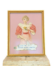 Antique c.1890 Adams' Pepsin Tutti Frutti Gum Cardboard Die Cut Sign Framed picture