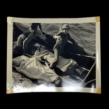 RARE WWII USS Solace (AH-5) Original TYPE ONE Iwo Jima Invasion Photograph picture