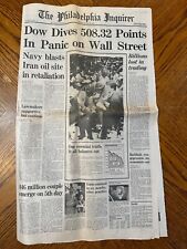 Philadelphia Inquirer Newspaper Black Monday Dow Jones Panic 10/20/1987 VTG picture