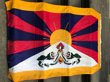 VINTAGE TIBET FLAG TIBETAN DALAI LAMA picture