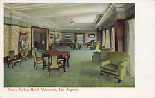 Los Angeles Hotel Postcard California Hotel Alexandria Public Parlor Vintage picture