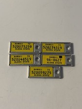 Lot 5 Vintage 1972 Hawaii DAV Mini License Plate Keychains Aloha State HI Tags picture