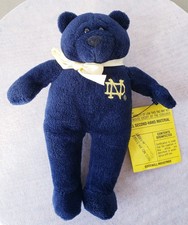 Vintage  Notre Dame College Mascot Stuffed Animal Bear Navy picture