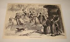 1886 magazine engraving ~ WEDDING CAVALCADE IN NORMANDY picture